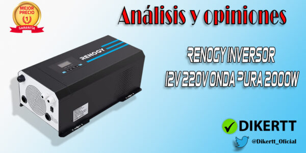 Análisis y opiniones Renogy Inversor 12V 220V Onda Pura 2000W, Inversor Cargador 12V