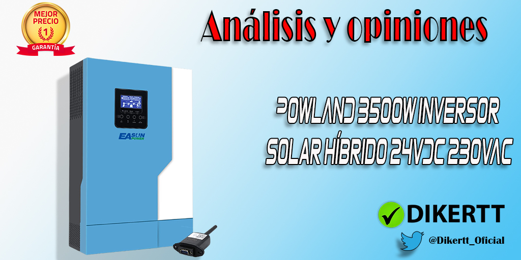 Análisis y opiniones POWLAND 3500W Inversor Solar híbrido 24VDC
