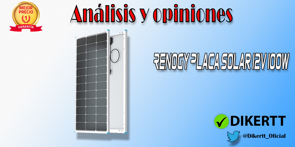 Análisis y opiniones Renogy Placa Solar 12V 100W, Panel Solar Monocristalino