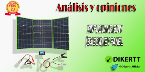 Análisis y opiniones XINPUGUANG 150W (3X 50W) 12V Panel Solar Portatil Cargador Solar Plegables Monocristalino