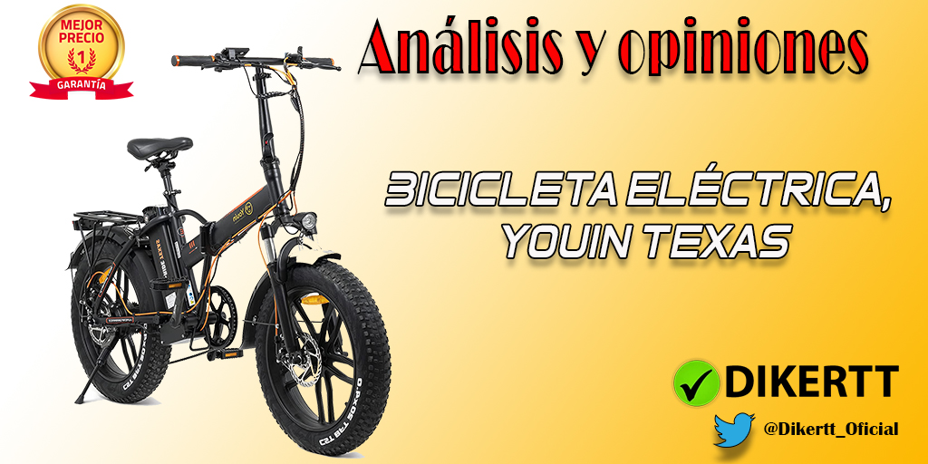 Análisis y opiniones Bicicleta Electrica Youin Texas, ruedas FAT 20",