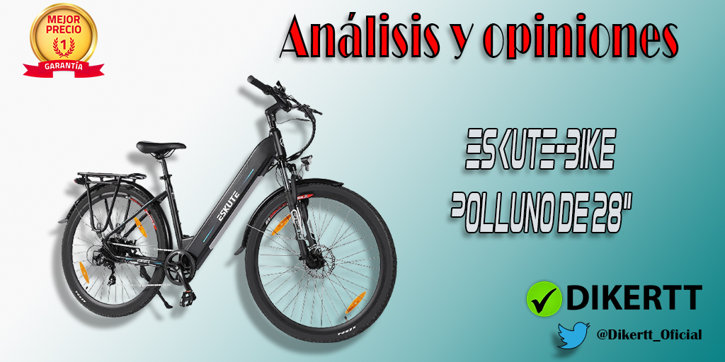 Análisis y opiniones Bicicleta electrica ESKUTE-Bike Polluno de 28"