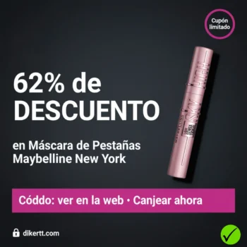 Oferta LIMITADA: Maybelline New York, Máscara de Pestañas-62% de DESCUENTO –